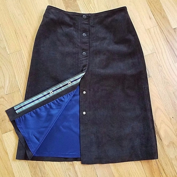 VTG Banana Republic Skirt Size 2 Genuine Leather - Picture 1 of 5